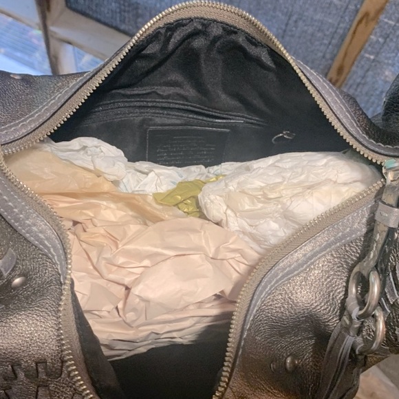 Coach Pewter Pebble Leather Shoulder Bag - Picture 5 of 5